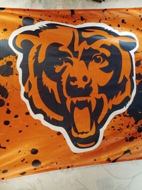 Chicago Bears Orange and Navy Bear Logo Team Flag